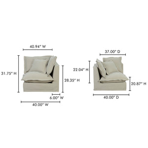 Moe's Olivia Corner Chair Sand