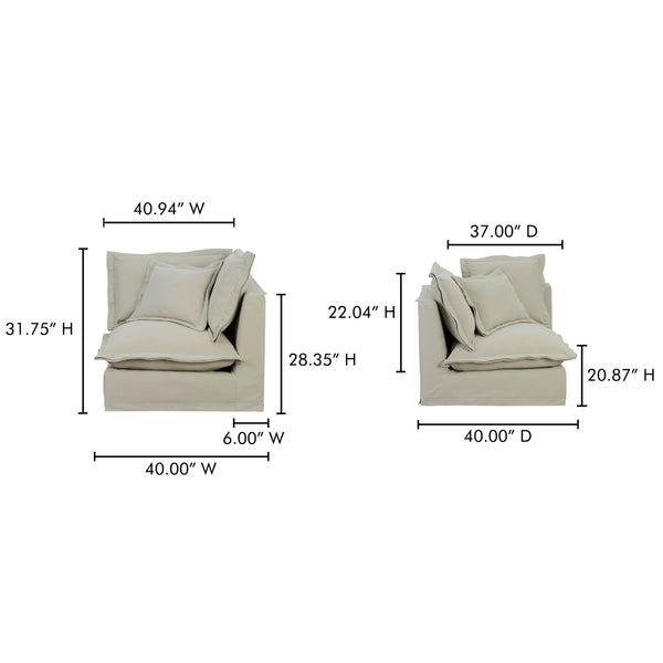 Moe's Olivia Corner Chair Sand