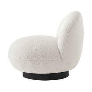 Zolia Faux Shearling Swivel Accent Chair, Shearling Beige