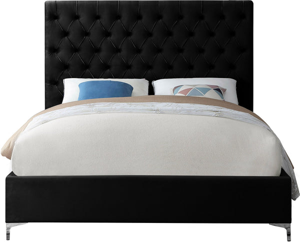 Robin Full Bed In Black Velvet