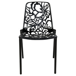 ORO ALUMINUM CHAIR (ARMLESS) - BLACK
