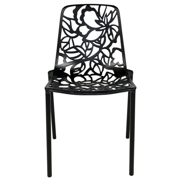 ORO ALUMINUM CHAIR (ARMLESS) - BLACK