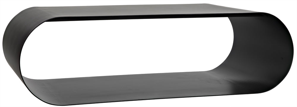 Hera Industrial Steel Coffee Table in Matte Black