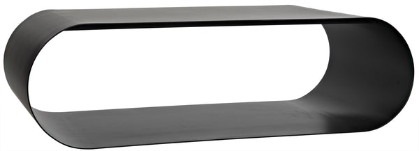 Hera Industrial Steel Coffee Table in Matte Black