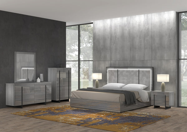 Blade Premium King Bed in Light Moon Grey