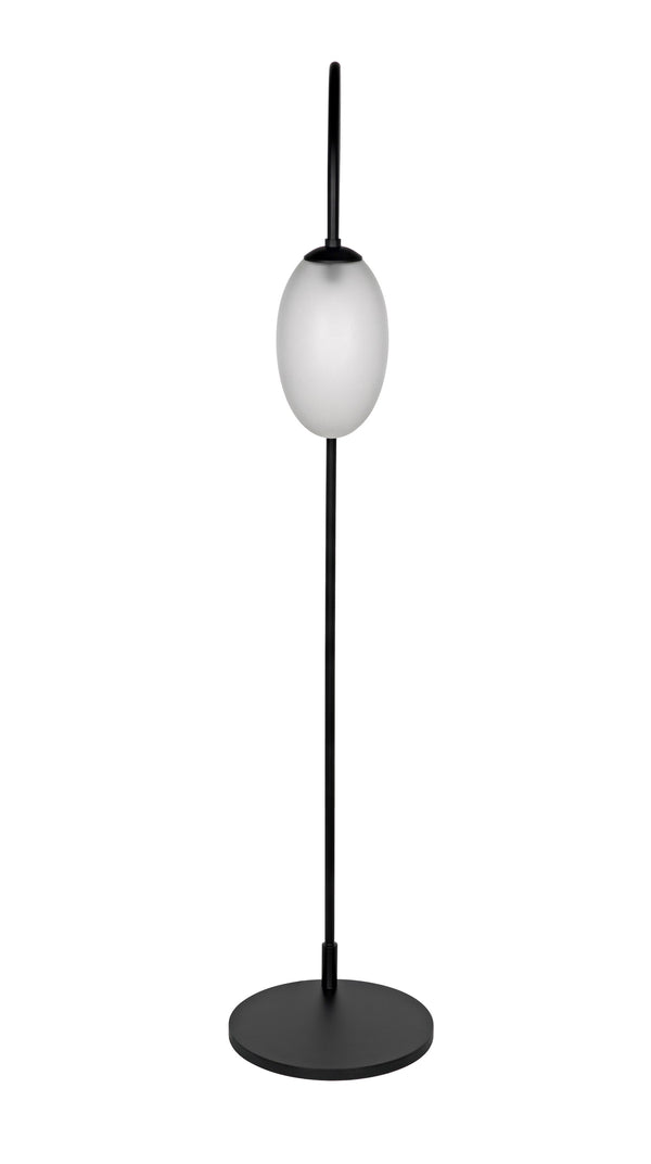 Swan Floor Lamp, Black Steel