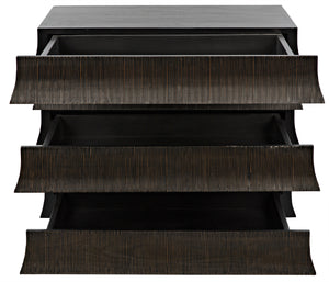 Ava Mahogany Dresser in Hand-Rubbed Black with Light Brown Highlights