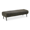 Moe's Endora Bench in Charred Olive Leather