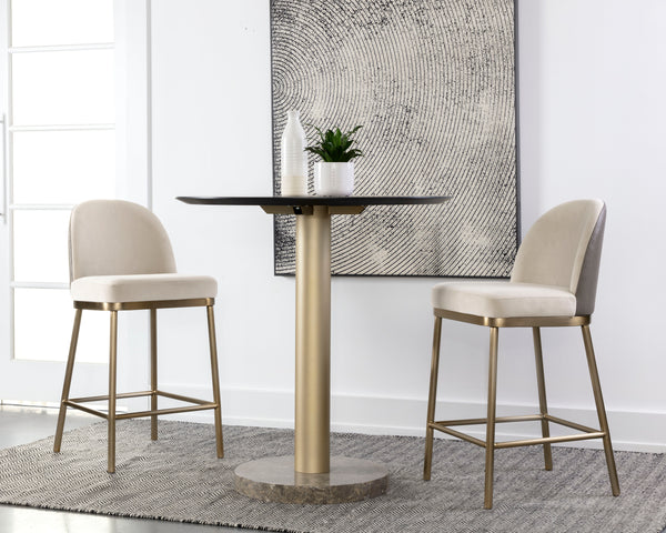 LAVANIA COUNTER STOOL - MEG TAUPE / PORCINI TAUPE