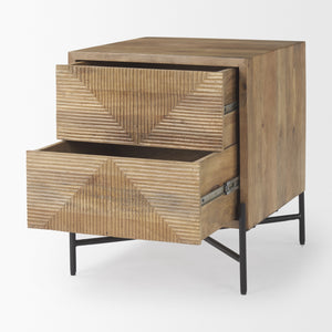 Cairo 22.0L x 22.0W x 26.0H Wood 2 Drawer Accent table