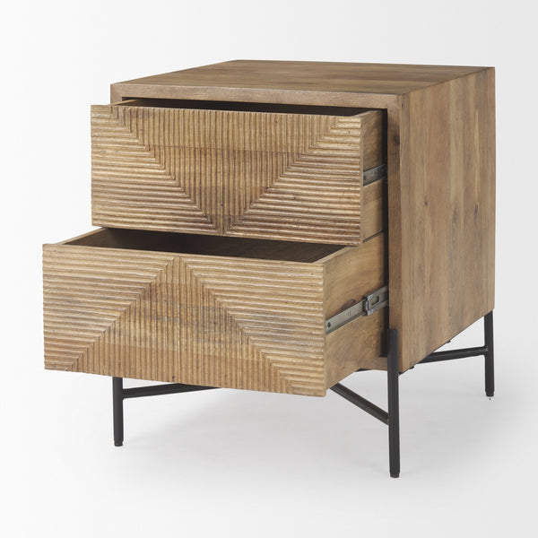 Cairo 22.0L x 22.0W x 26.0H Wood 2 Drawer Accent table