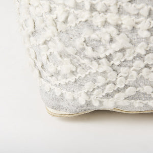 Farida 6.0L x 16.0W x 16.0H Light Gray Wool and Polyester Patterned Pouf