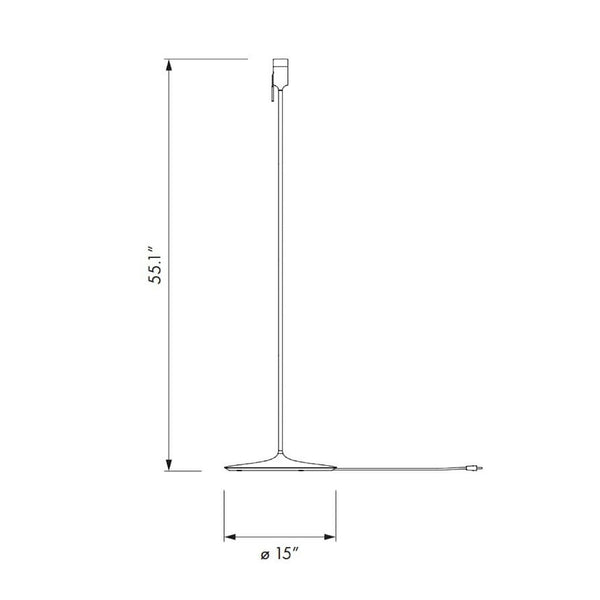 Eos Medium Floor Lamp in White with Black Base