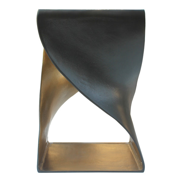 Moe's Twist Accent Table Black with Brass Finish