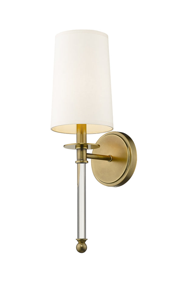 Mila 1 Light Wall Sconce in Rubbed Brass Finish