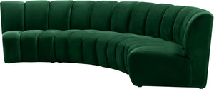 Lynda 4pc. Modular Sectional In Green Velvet