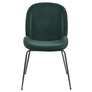 Lucy Velvet Fabric Chair In Gallery Dark Green