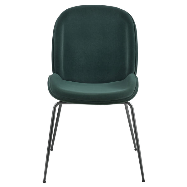 Lucy Velvet Fabric Chair In Gallery Dark Green