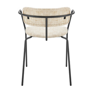 Alivia KD Chenille Dining Side Arm Chair, Allure Cream