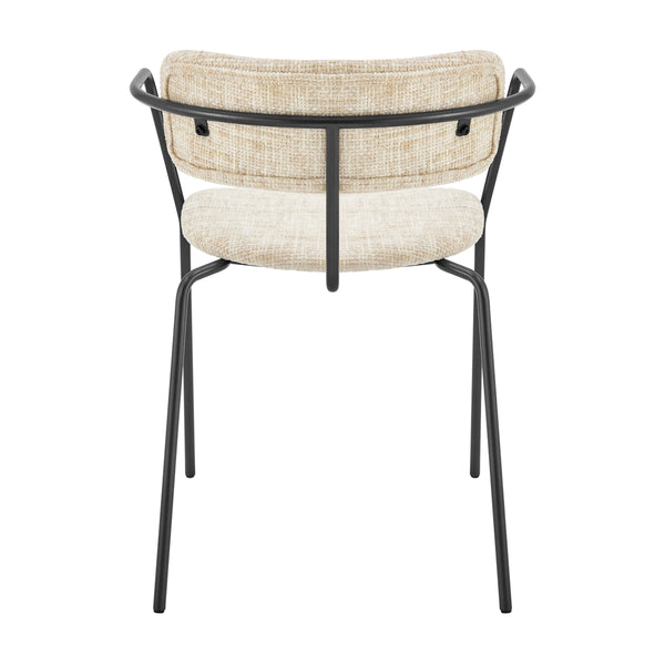 Alivia KD Chenille Dining Side Arm Chair, Allure Cream