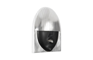 Fashion Faces Wall Art, Large, Pout, Black and Silver Leaf