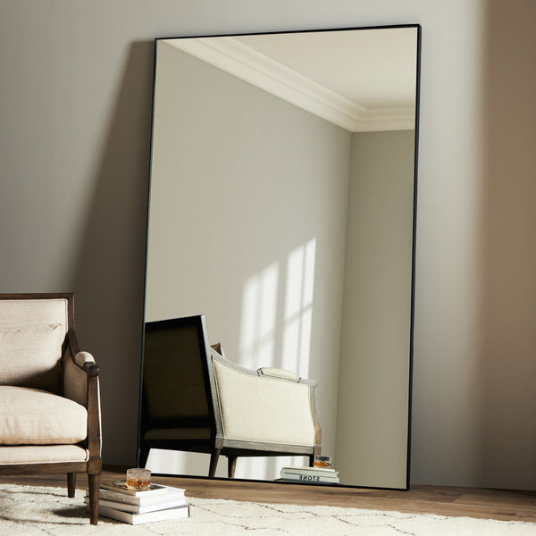 Georgina Rectangle Floor Mirror In Mtt Blk