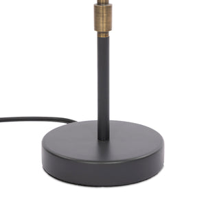 Maurice Table Lamp In Matte Black Plaster And Antiqued Iron And Antique Brass Iron