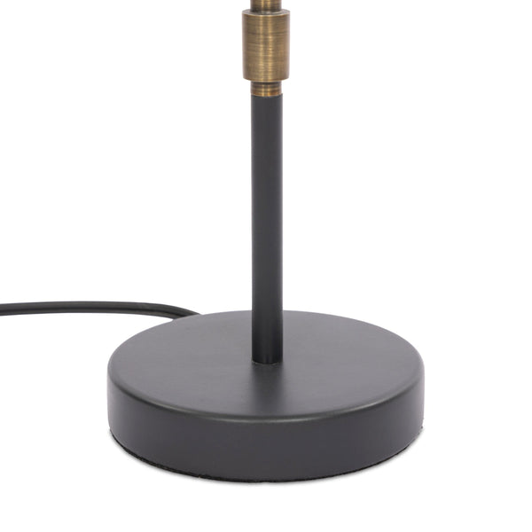 Maurice Table Lamp In Matte Black Plaster And Antiqued Iron And Antique Brass Iron
