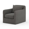 Dade Outdoor Swivel Chair in Charcoal