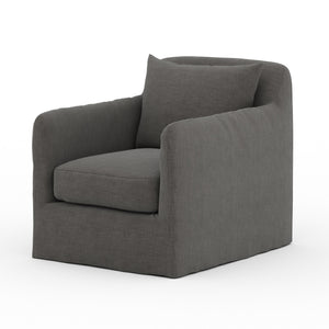 Dade Outdoor Swivel Chair in Charcoal