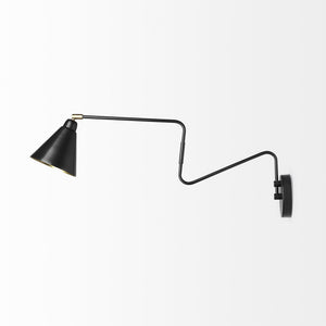 Cobalt 6L x 32W Black Metal Cone Shaped Swivel Wall Sconce