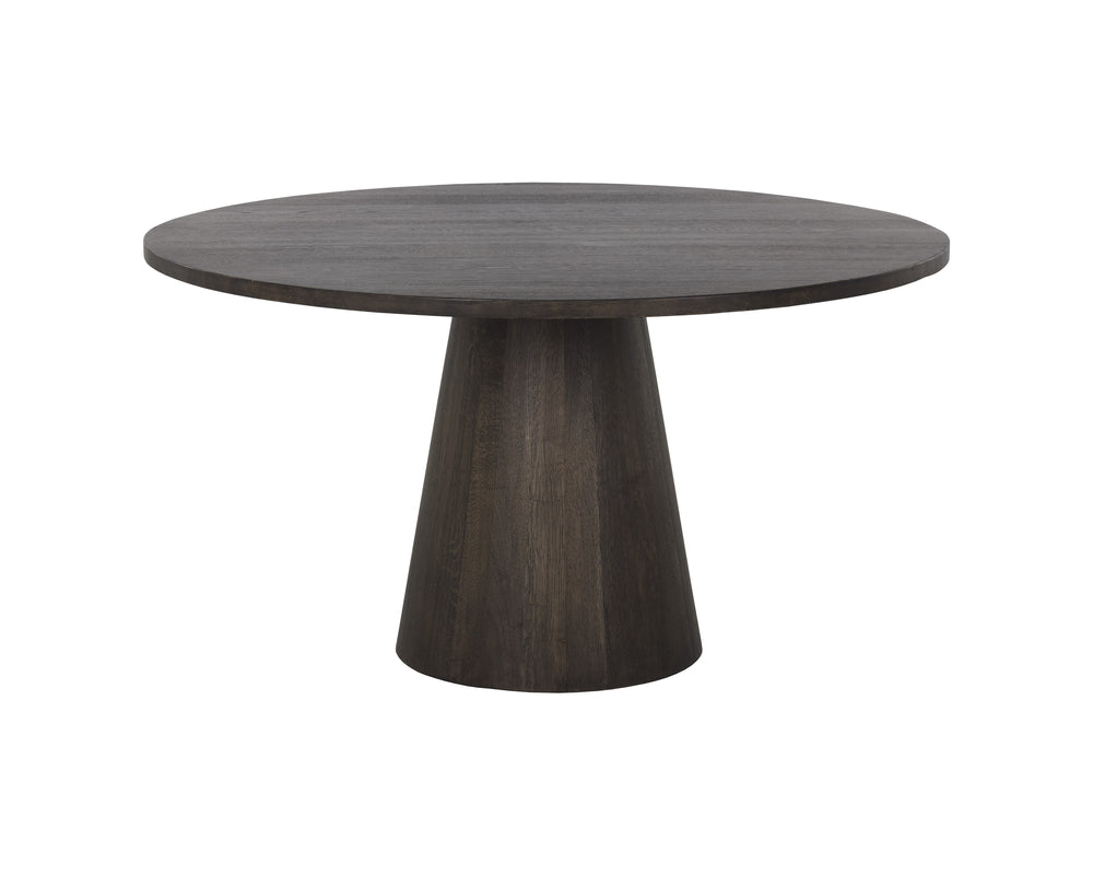 ELINA DINING TABLE - ROUND - BROWN OAK - 54"