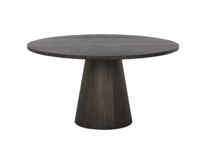 ELINA DINING TABLE - ROUND - BROWN OAK - 54"