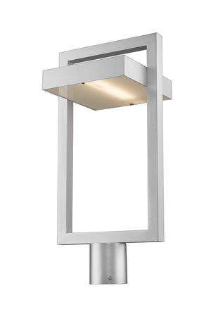 Luttrel 1 Light Outdoor Post Mount Fixture in Silver Finish