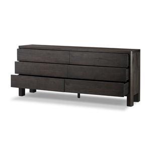Noeline 6 Drawer Dresser In Smoked Black Oak Veneer