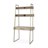 Cordell  42.0L x 25.0W x 78.0H Light Brown Wood W/Gold Metal Office Desk