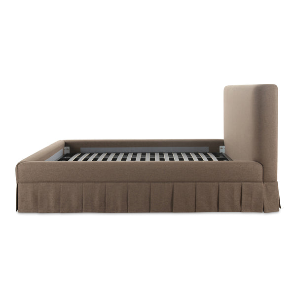 Maren King Bed Brown with Pleated Base