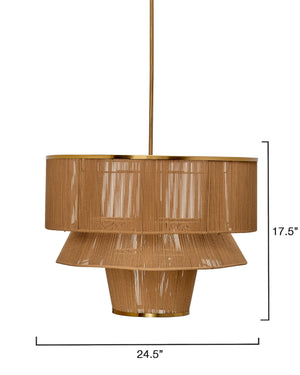 Dimension 1-Light Iron and Cotton Chandelier