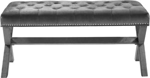 Herbert Bench In Grey Velvet