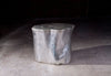Log Table w/Glass, Silver Leaf