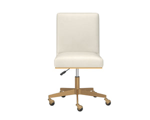 DEAN OFFICE CHAIR - BRUSHED BRASS - MEG IVORY