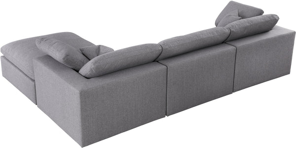 Carmen Cloud Modular Sectional In Grey Linen Fabric