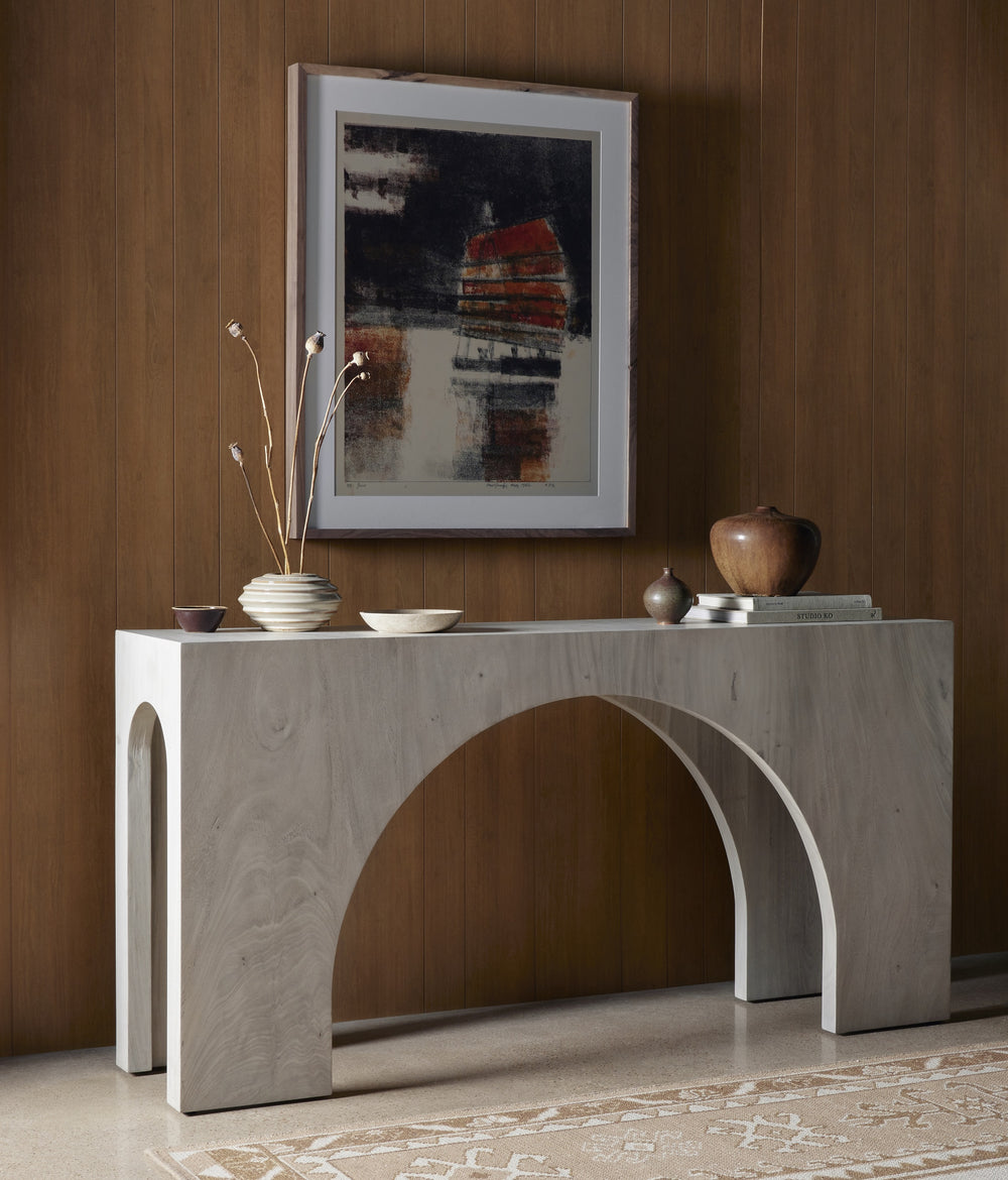 Fausto Console Table In Bleached Guanacaste