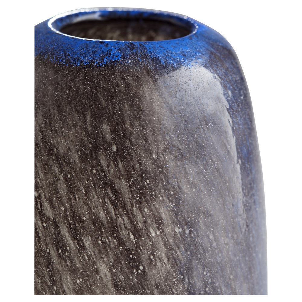 Small Bluesposion Vase in Black and Blue
