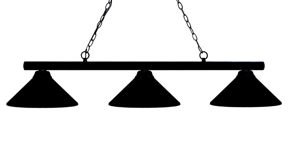 Sharp Shooter 3 Light Billiard Light in Matte Black Finish
