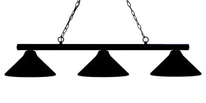 Sharp Shooter 3 Light Billiard Light in Matte Black Finish