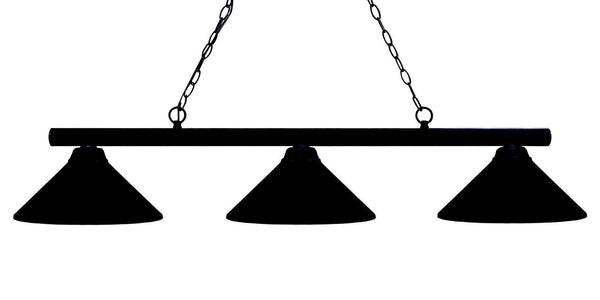 Sharp Shooter 3 Light Billiard Light in Matte Black Finish