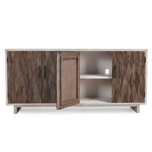 Anton Solid Wood 4Dr Cabinet with Oak Grain