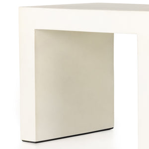 Parish Outdoor End Table In White Concrete