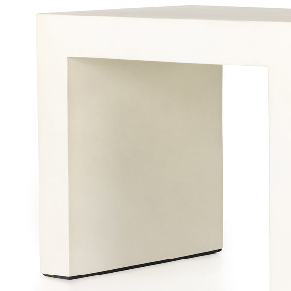 Parish Outdoor End Table In White Concrete